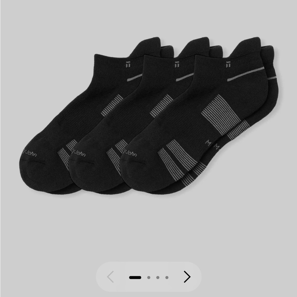 Tommy John Performance Ankle Socks - 3 Pairs Black